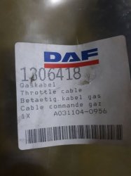 Новый трос газа DAF для тягача DAF